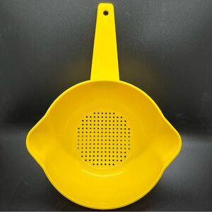 Vintage Yellow Tupperware Strainer Colander Kitchen Tool Pasta Strainer